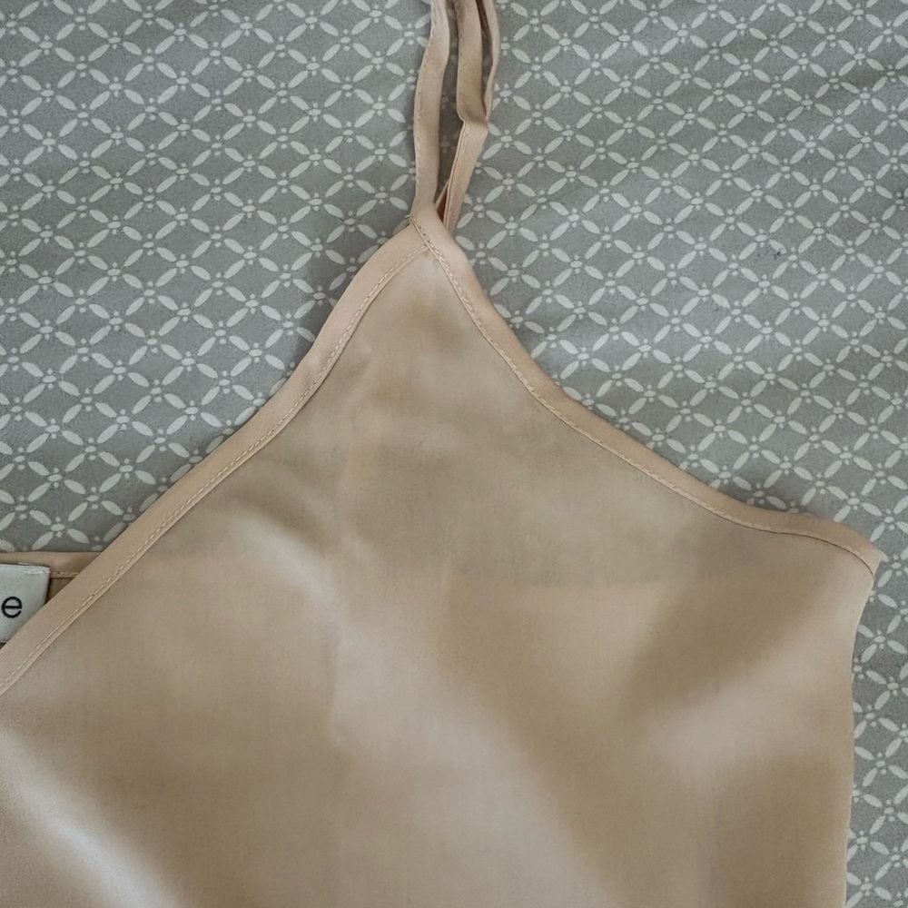 New Medium Ettitude Beige Sateen Bamboo V Neck Camisole - Picture 6 of 16